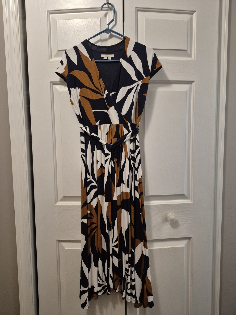 BODEN Women's Brown, Navy & White Printed Wrap Dress, 6P